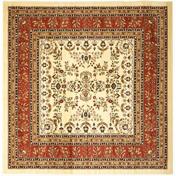 Safavieh 8 x 8 ft. Square Lyndhurst Ivory and Rust Traditional Rug LNH331R-8SQ